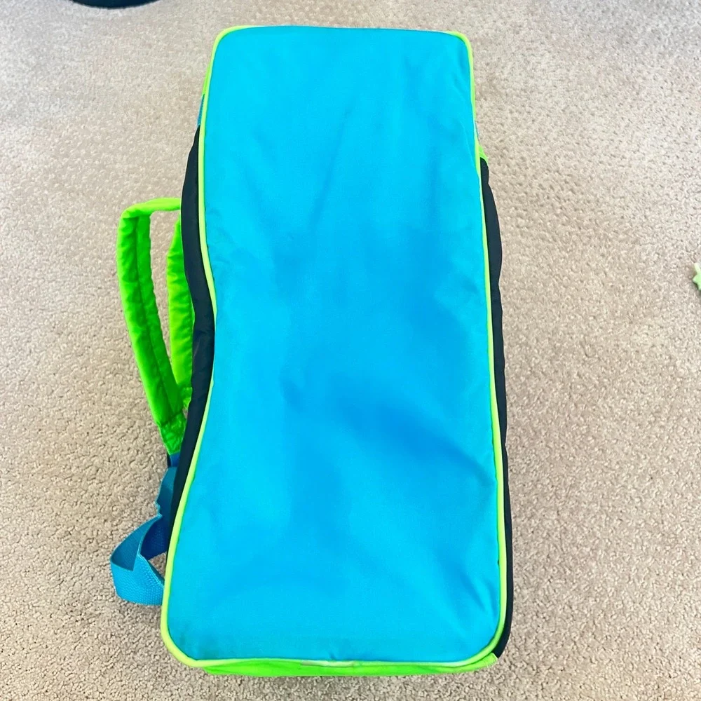 Vtg SGI Wiz Personal Locker Backpack Organizer Neon Grn Blue 90s Kid Bag 15x12x6